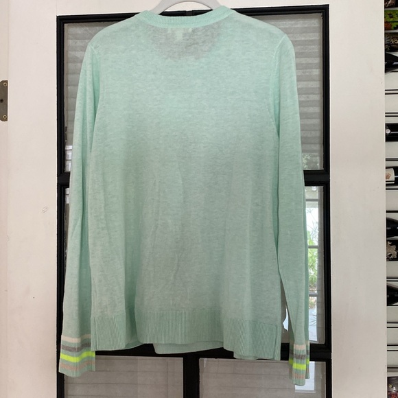 NWT Lisa Todd Aqua/ Yellow Flamingo Pullover Sweater - Picture 7 of 7